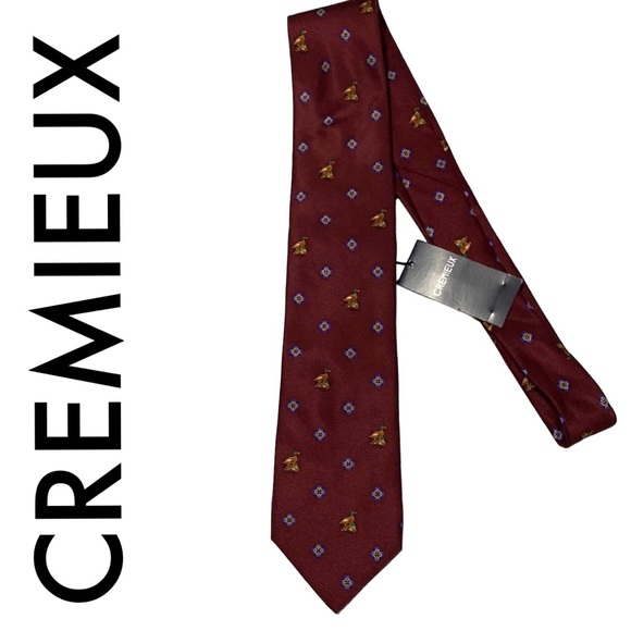 Daniel Cremieux Other - CREMIEUX NWT MENS TIE WINE BLUE DUCK PATTERN